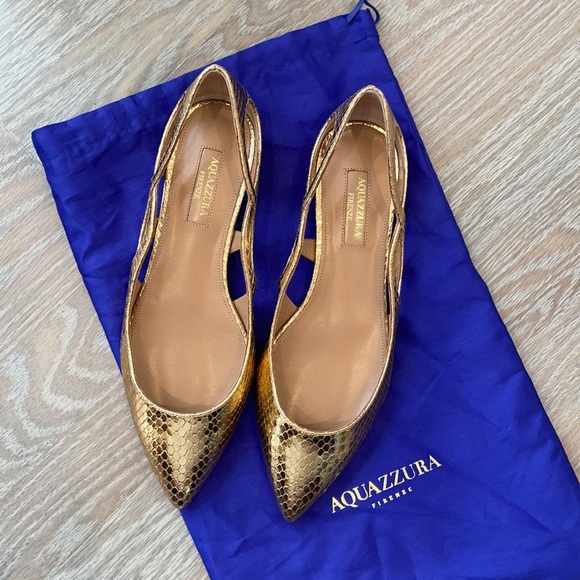 New Forever Snake Embossed Pointed Toe Flat 35.5 (runs large) - Picture 2 of 10